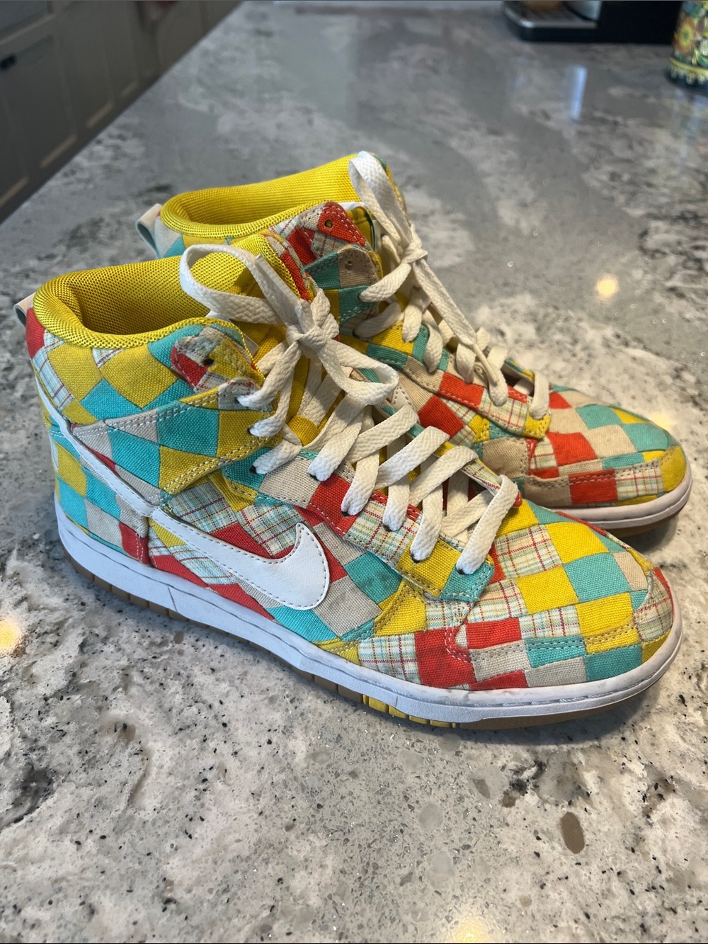 Vintage 2010 Nike Dunk High Skinny Patchwork Multi-Color EU 40